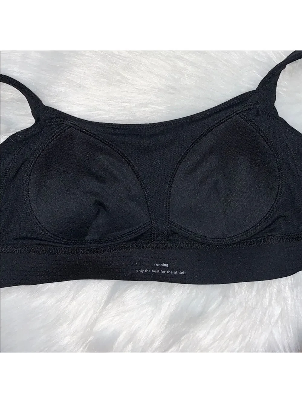 BLACK ADIDAS LOGO CLIMACOOL HIGH PERFORMANCE SPORTS BRA TRIPLE HOOK SIZE XS
